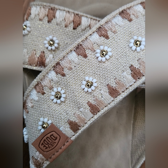 Womens Hey Dude Christi Embroidered Sandals with beaded floral detail - Picture 2 of 5